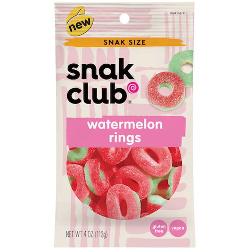 Snak Club Watermelon Gummy Rings, 4 Ounce, 12 Per Case